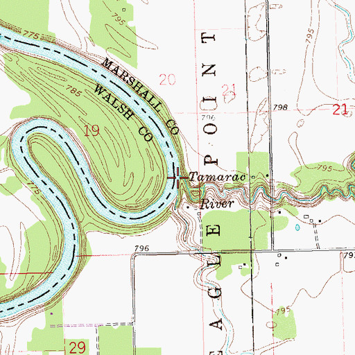 Topographic Map of Tamarac River, MN