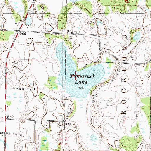 Topographic Map of Tamarack Lake, MN