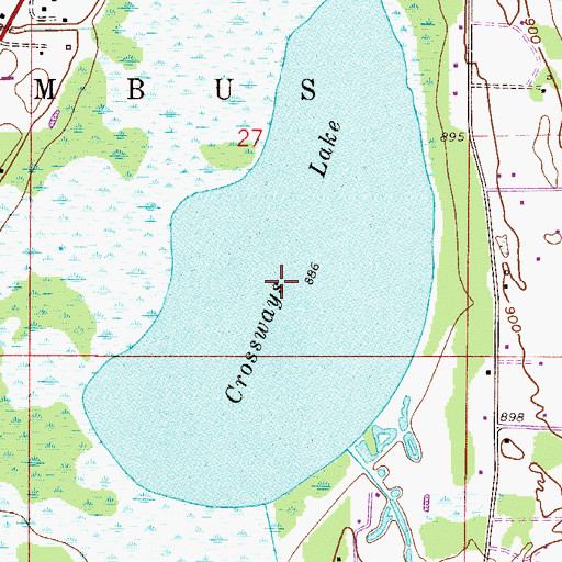 Topographic Map of Crossways Lake, MN