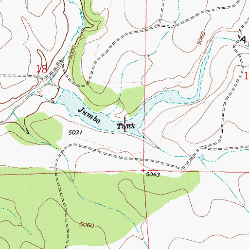 Topographic Map of Jumbo Tank, AZ