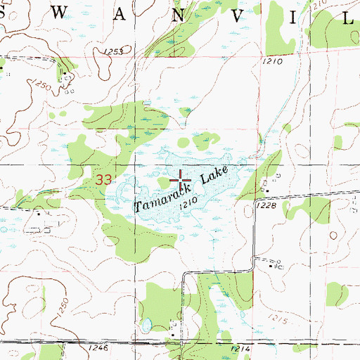 Topographic Map of Tamarack Lake, MN