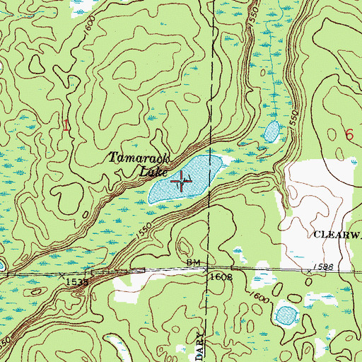 Topographic Map of Tamarack Lake, MN