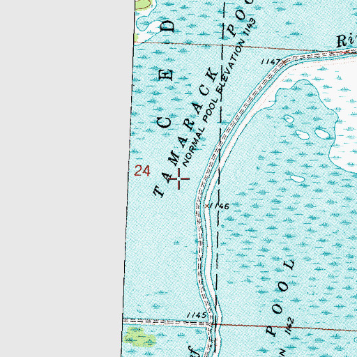 Topographic Map of Tamarack Pool, MN