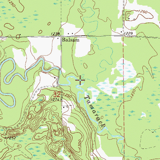 Topographic Map of Tamarack River, MN