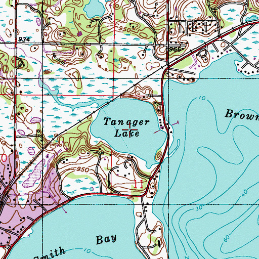 Topographic Map of Tanager Lake, MN