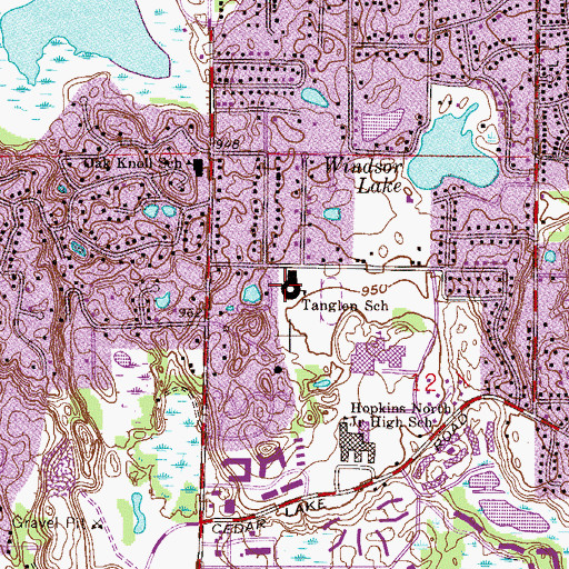 Topographic Map of L H Tanglen Elementary School, MN