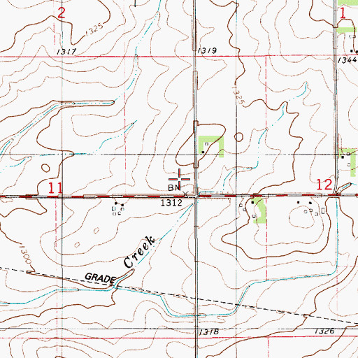 Topographic Map of Tanner School, MN