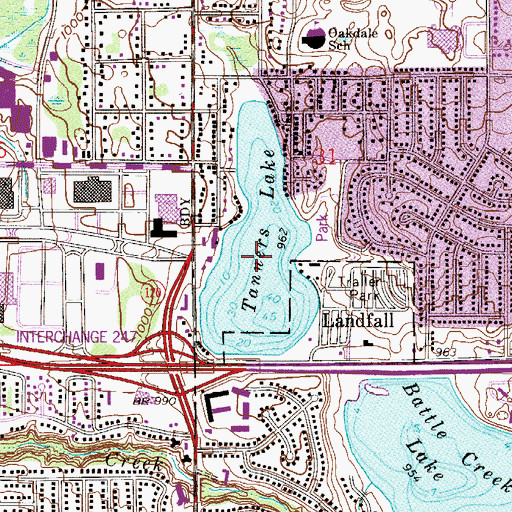Topographic Map of Tanners Lake, MN