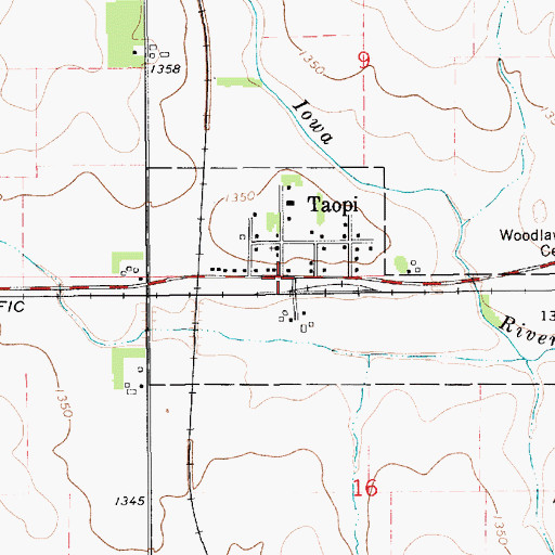 Topographic Map of Taopi, MN