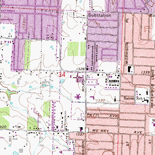 Topographic Map of Central High School, AR