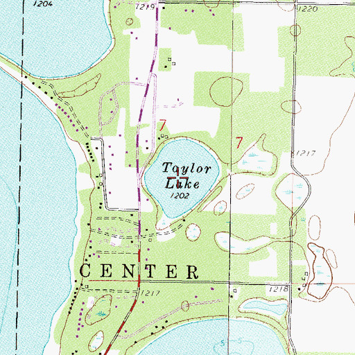 Topographic Map of Taylor Lake, MN