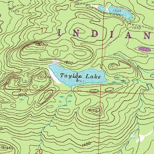 Topographic Map of Taylor Lake, MN