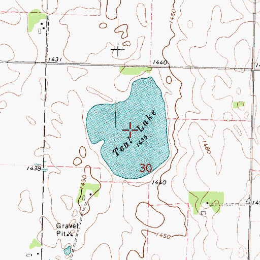 Topographic Map of Teal Lake, MN