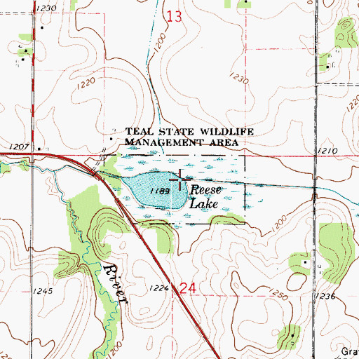 Topographic Map of Teal State Wildlife Management Area, MN