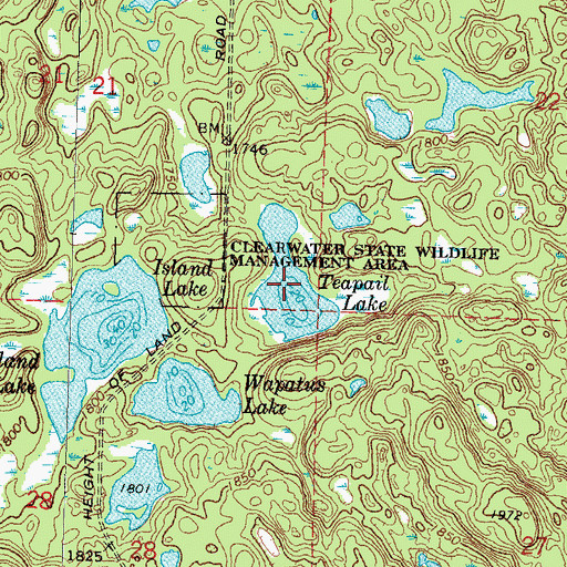 Topographic Map of Teapail Lake, MN