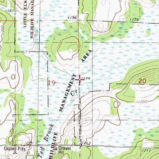 Topographic Map of Ted Brook Creek, MN