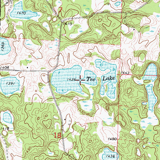 Topographic Map of Tee Lake, MN