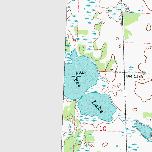 Topographic Map of Tee Lake, MN