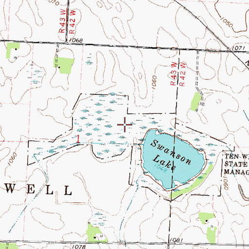 Topographic Map of Ten-Well State Wildlife Management Area, MN