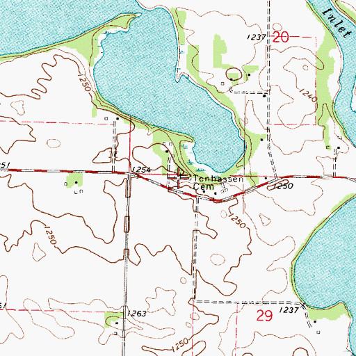 Topographic Map of Tenhassen Cemetery, MN