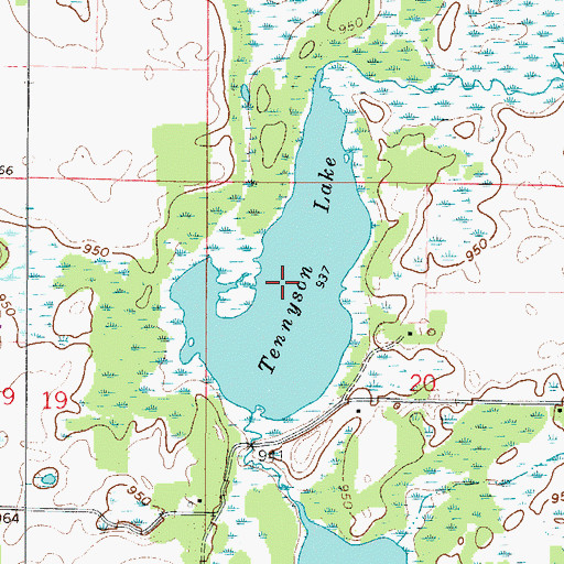 Topographic Map of Tennyson Lake, MN