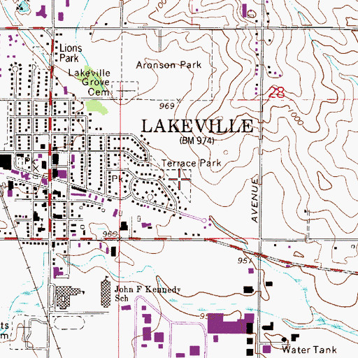 Topographic Map of Terrace Park, MN