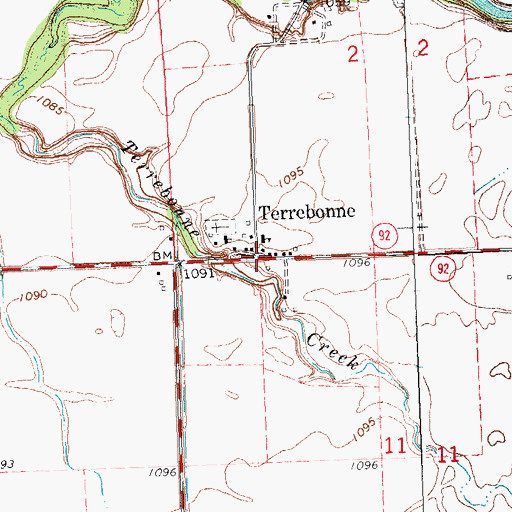 Topographic Map of Terrebonne, MN