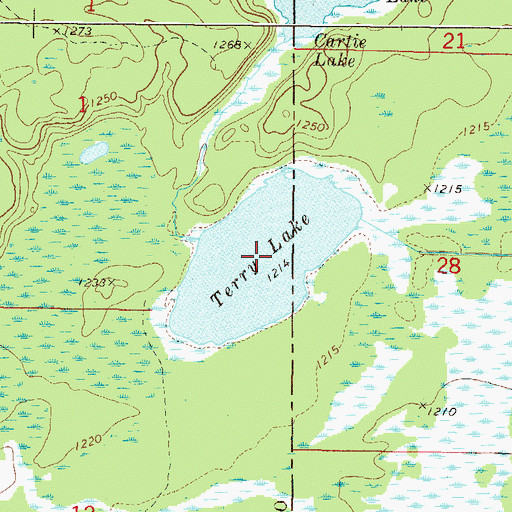Topographic Map of Terry Lake, MN