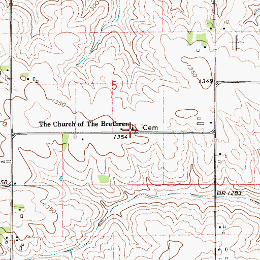Topographic Map of Church of the Brethren, MN