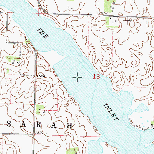 Topographic Map of The Inlet, MN