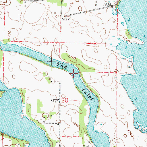 Topographic Map of The Inlet, MN