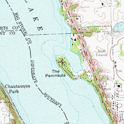 Topographic Map of The Peninsula, MN