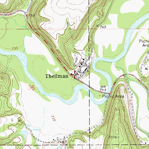 Topographic Map of Theilman, MN