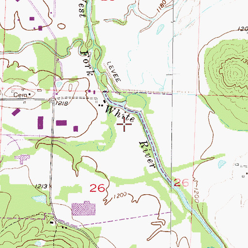Topographic Map of Combs Park, AR