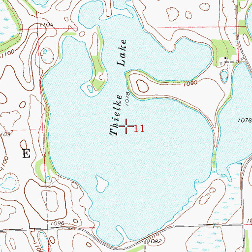 Topographic Map of Thielke Lake, MN
