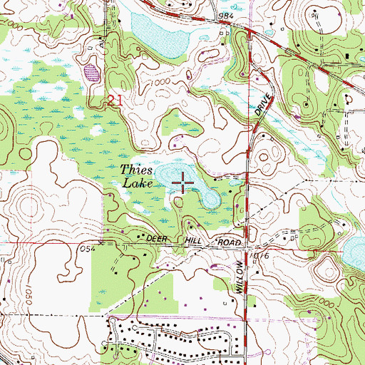 Topographic Map of Thies Lake, MN