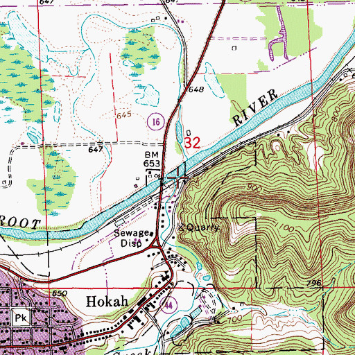 Topographic Map of Thompson Creek, MN