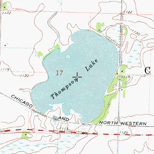 Topographic Map of Thompson Lake, MN
