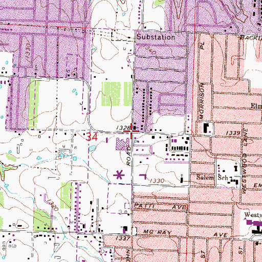 Topographic Map of Cross Roads (historical), AR