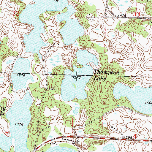 Topographic Map of Thompson Lake, MN