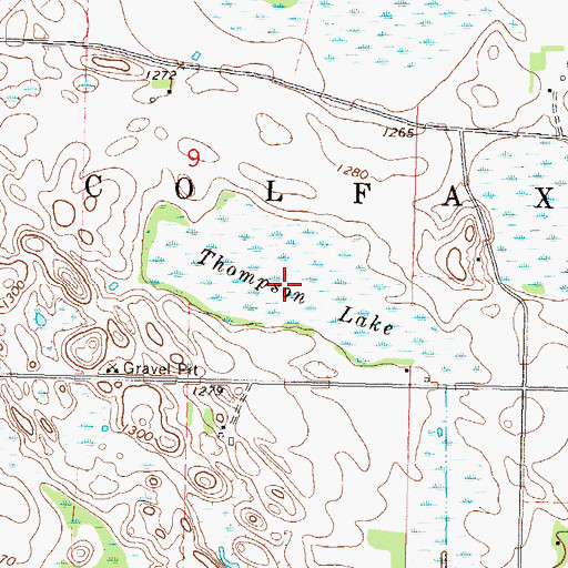 Topographic Map of Thompson Lake, MN