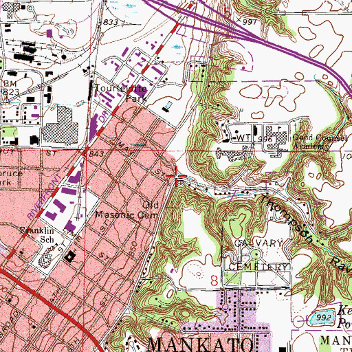 Topographic Map of Thompson Ravine, MN
