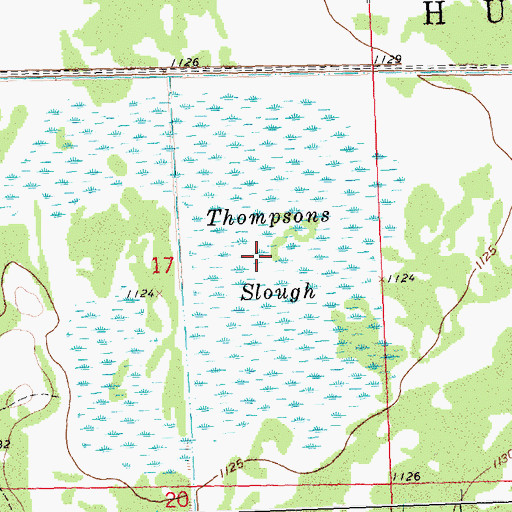 Topographic Map of Thompsons Slough, MN