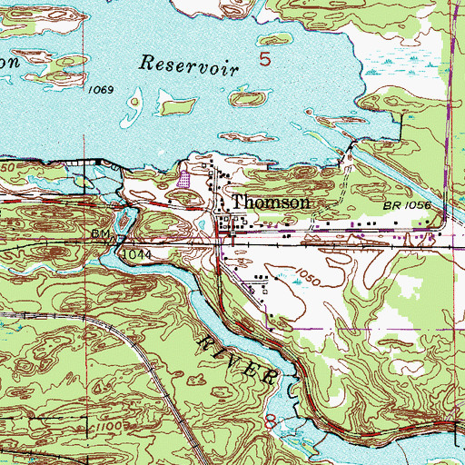 Topographic Map of Thomson, MN