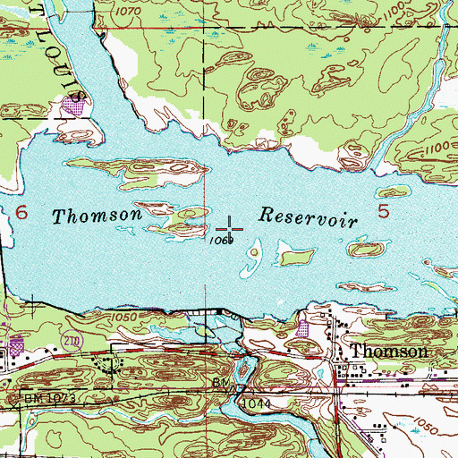 Topographic Map of Thomson Reservoir, MN