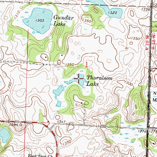Topographic Map of Thoralson Lake, MN