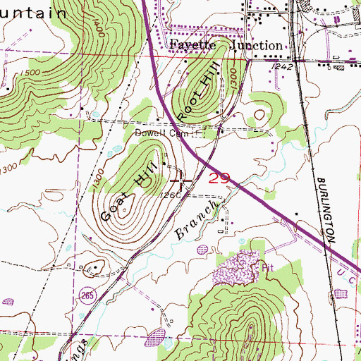 Topographic Map of Dowells Chapel (historical), AR