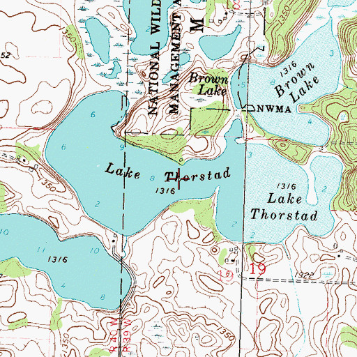 Topographic Map of Lake Thorstad, MN
