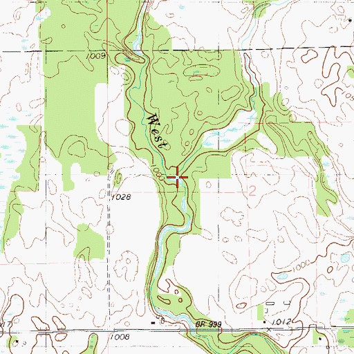 Topographic Map of Thunder Creek, MN