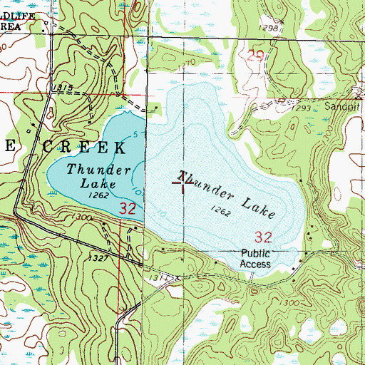 Topographic Map of Thunder Lake, MN